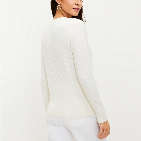 Loft Ribbed Wrap Sweater - S - Picture 2 of 6